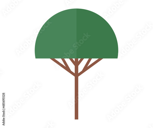 Tree vector illustration. Trees are lungs earth, producing oxygen and absorbing carbon dioxide The delicate balance ecosystem relies on presence diverse flora and fauna The rhythmic cycle growth