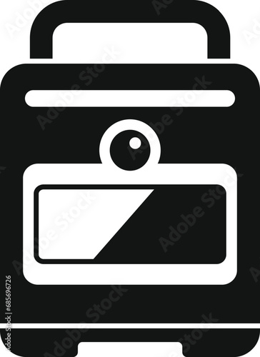 Cardiopulmonary defibrillator icon simple vector. First aid help. Portable device