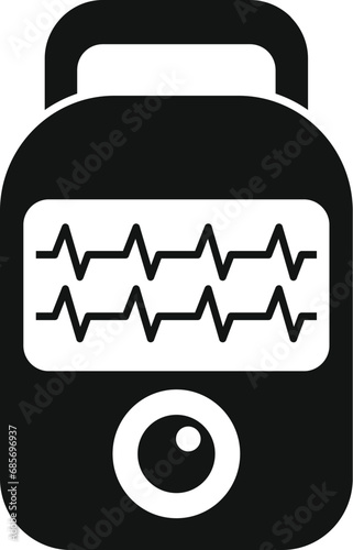 Automatic defibrillator icon simple vector. Breath attack problem. Cardiac care