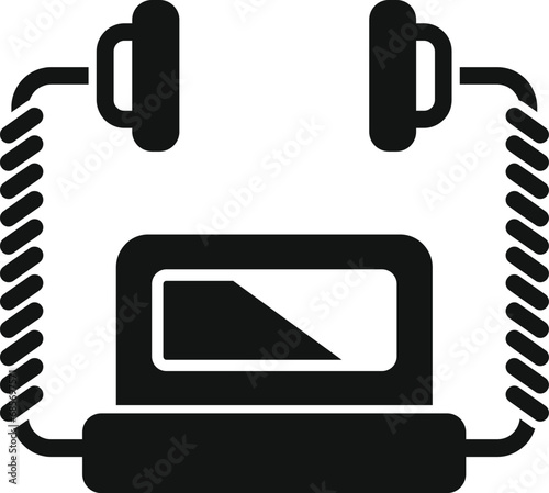 Modern defib icon simple vector. Portable medical device. Breath attack
