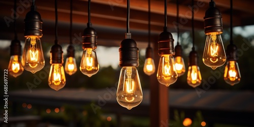 Glowing Edison Bulbs Hanging Elegantly
