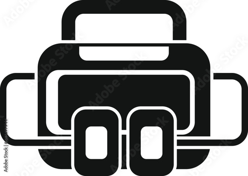 Ems defibrillator icon simple vector. Automatic care device. Patient cardiac attack