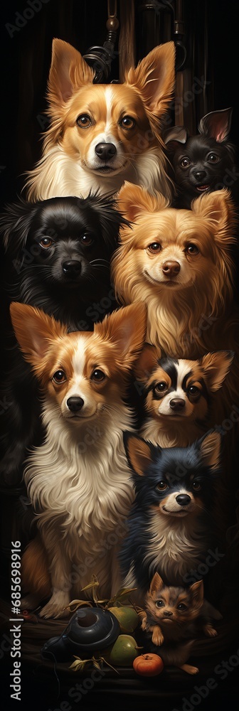 portrait of dogs. Generative in ai