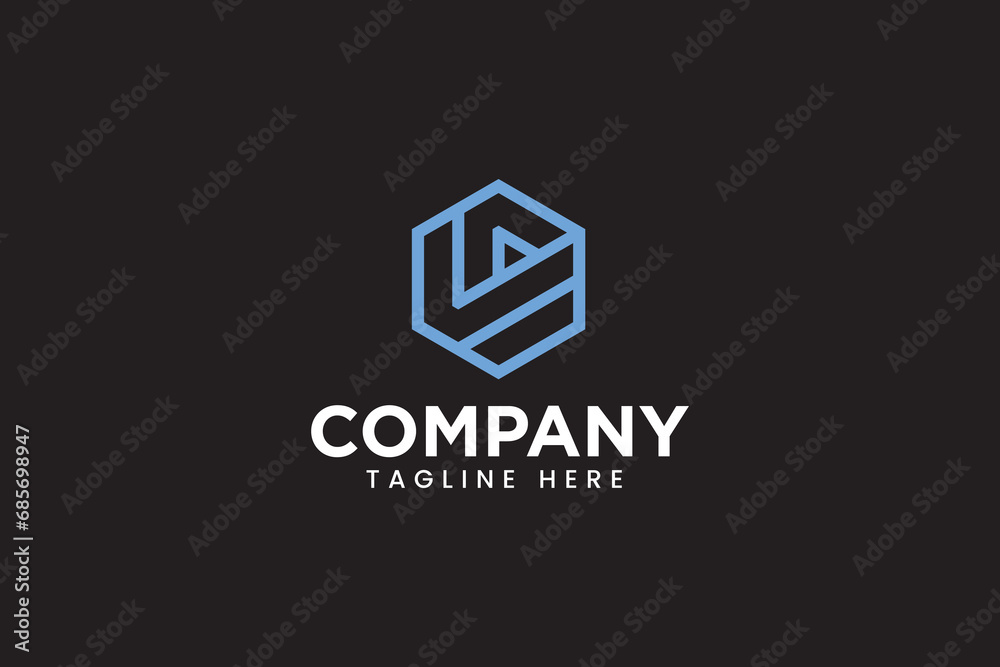letter V C logo concept with hexagon shape for professional and business company