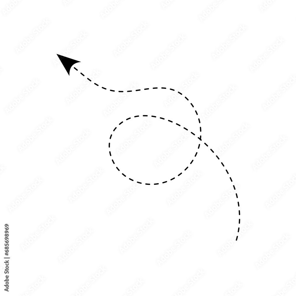 Set of hand drawn dotted arrows Set of hand drawn dotted arrows