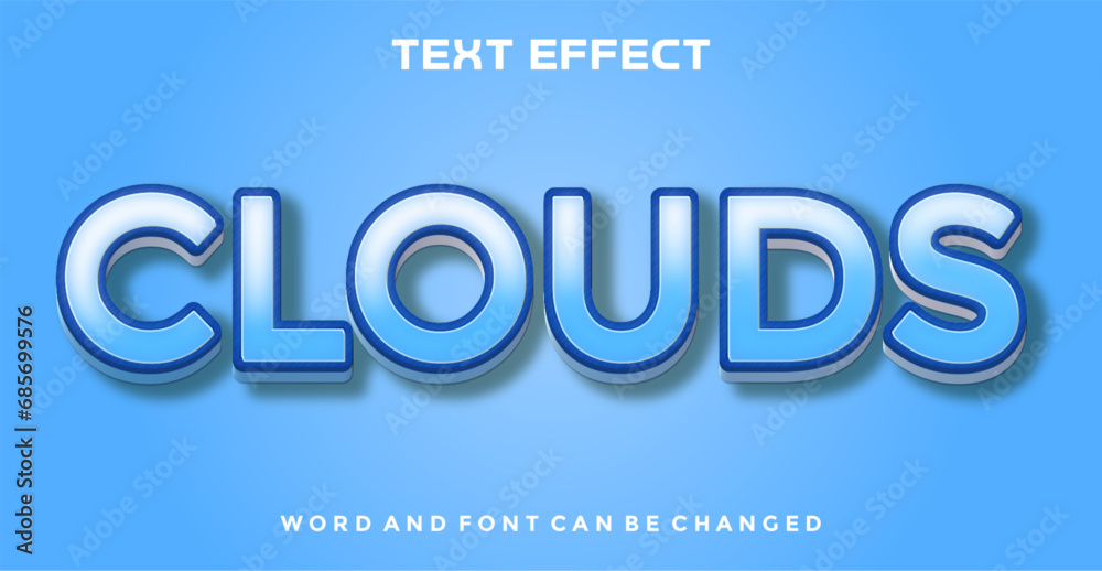 Clouds editable text effect Clouds editable text effect