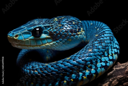 Beautiful dark blue snake. 