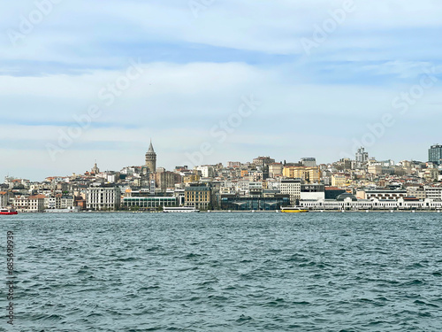 View of the European part of Istanbul, the hill of the Galata district.