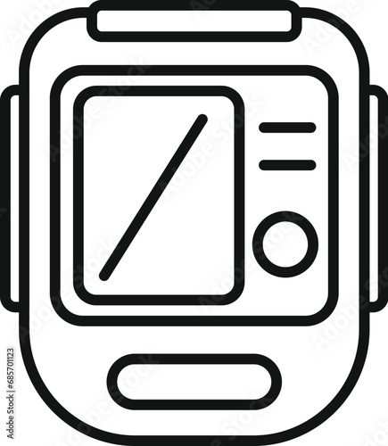 Breath defibrillator icon outline vector. Cardiac patient attack. Care massage