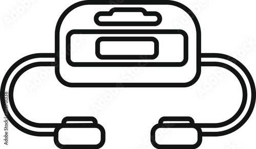 Heart attack aid device icon outline vector. Modern defibrillator. Portable device safety
