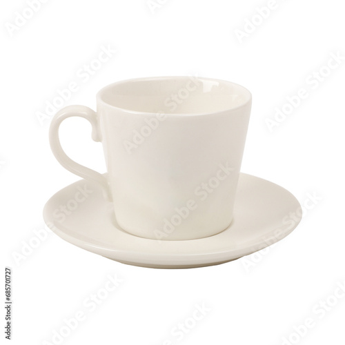 Coffee cup mockup isolated on white background. Ceramic cup
