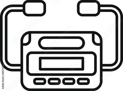 Treatment defibrillator icon outline vector. Automated portable device. Cardiac person problem
