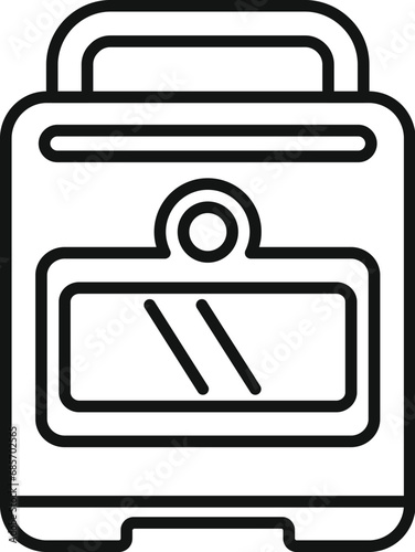 Life save defibrillator icon outline vector. Portable device. Breath attack
