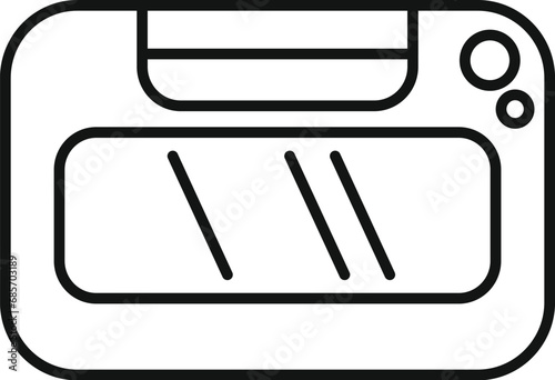 Massage defibrillator icon outline vector. Portable care device. Safety medical