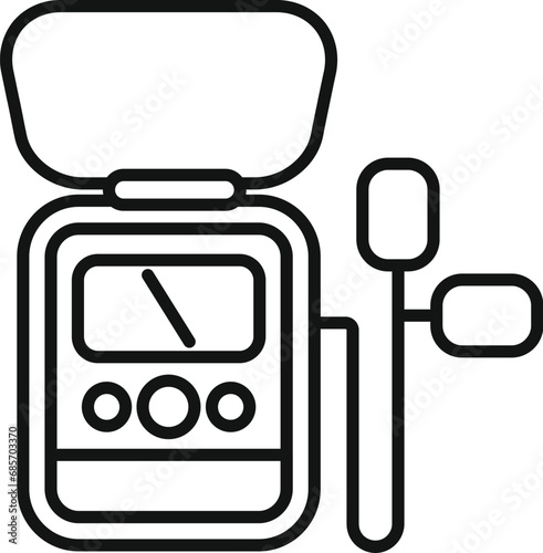 Defibrillator assistance icon outline vector. Medical aid help. Cardiac problem