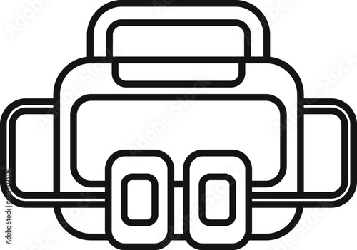 Ems defibrillator icon outline vector. Automatic care device. Patient cardiac attack