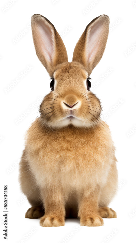 Bunny Rabbit Front View Isolated on Transparent Background
