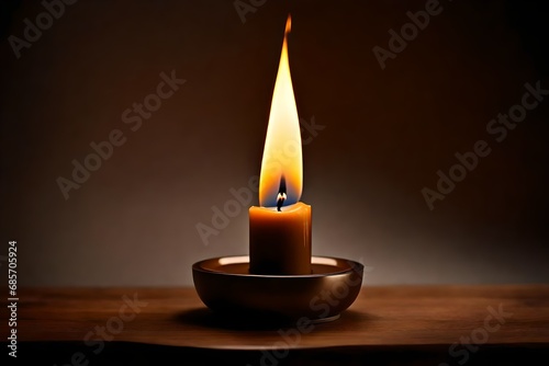 burning candle in the dark