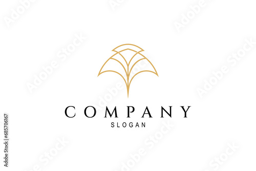 Stingray abstract line art illustration logo design