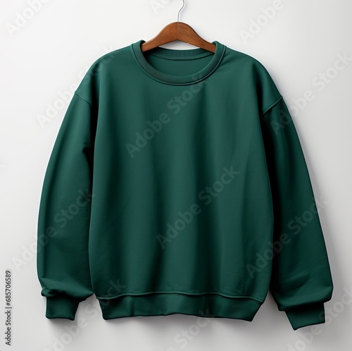  green sweatshirt on a light background mock up