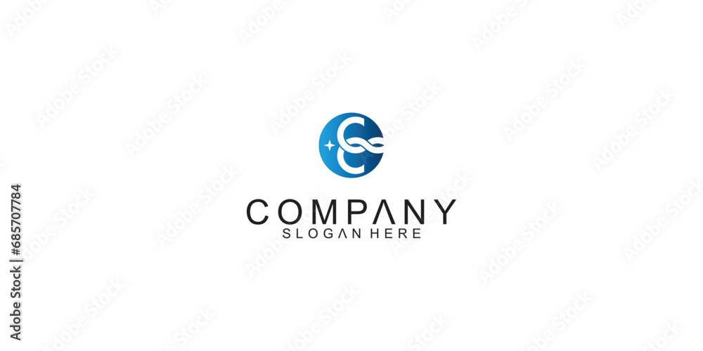 Creative letter C logo design with modern style and elegance | premium vector
