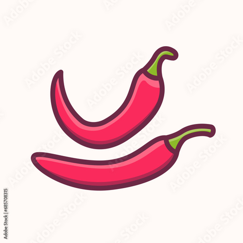 Red Chili pepper Illustration, Vegetable healthy food vector illustration