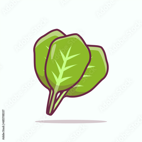 Spinach Vegetable Flat Illustration, Vegetable healthy food vector illustration