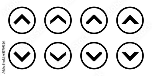 Swipe up and down icon vector on circle line. Scroll button