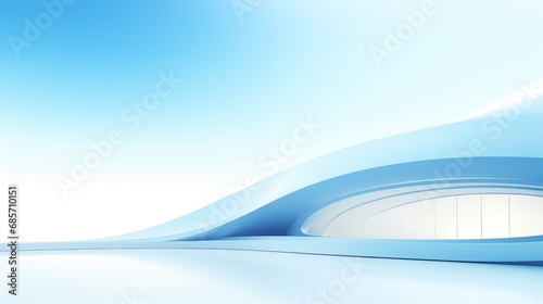 Abstract white and blue curve shapes background. Smooth and clean modern bright color graphic element.