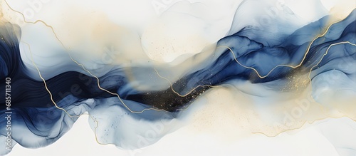 Wallpaper Mural Abstract navy blue and gold watercolor design for birthday wedding or menu Copy space image Place for adding text or design Torontodigital.ca
