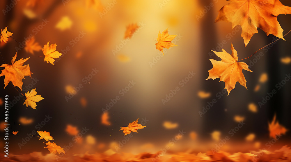 Enchanting Autumn Woods: Realistic Falling Maple Leaves in a Colorful Forest Enchanting Autumn Woods: Realistic Falling Maple Leaves in a Colorful Forest