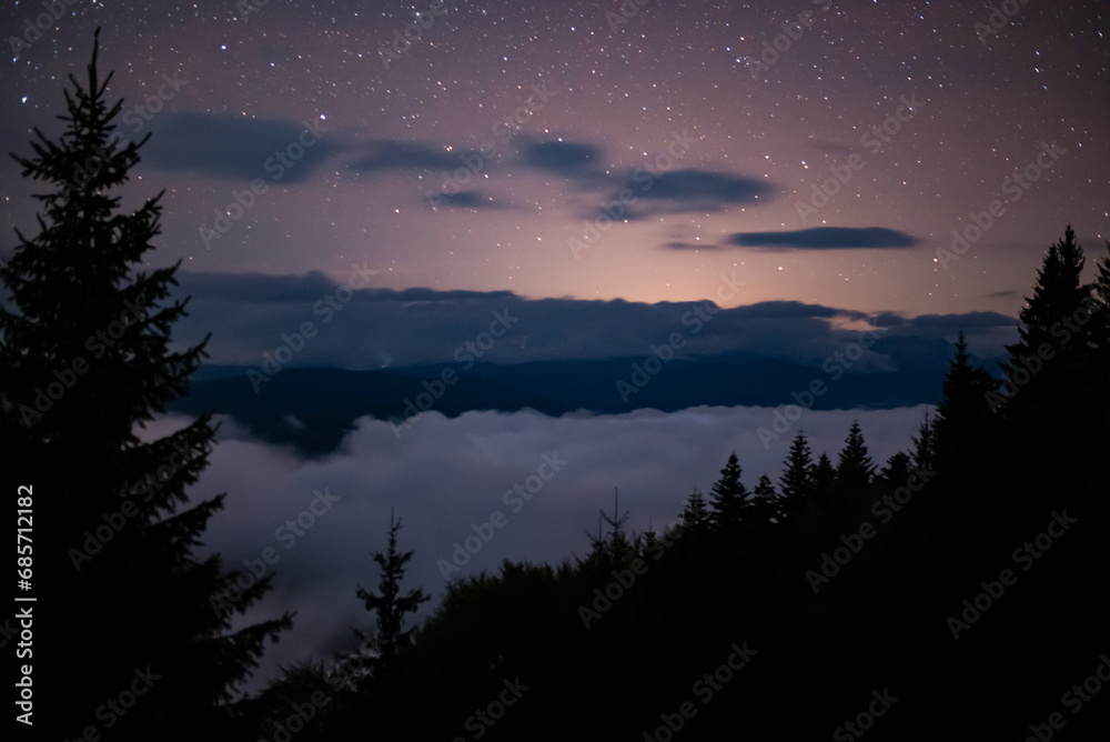 Night details with the sky full of stars observed from an wild place on Earth. The universe illuminated by infinite brilliance. Meteor showers during the summer Night details with the sky full of stars observed from an wild place on Earth. The universe illuminated by infinite brilliance. Meteor showers during the summer
