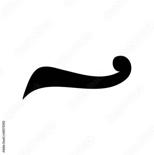 Calligraphic swoosh tail set underline marker strockes