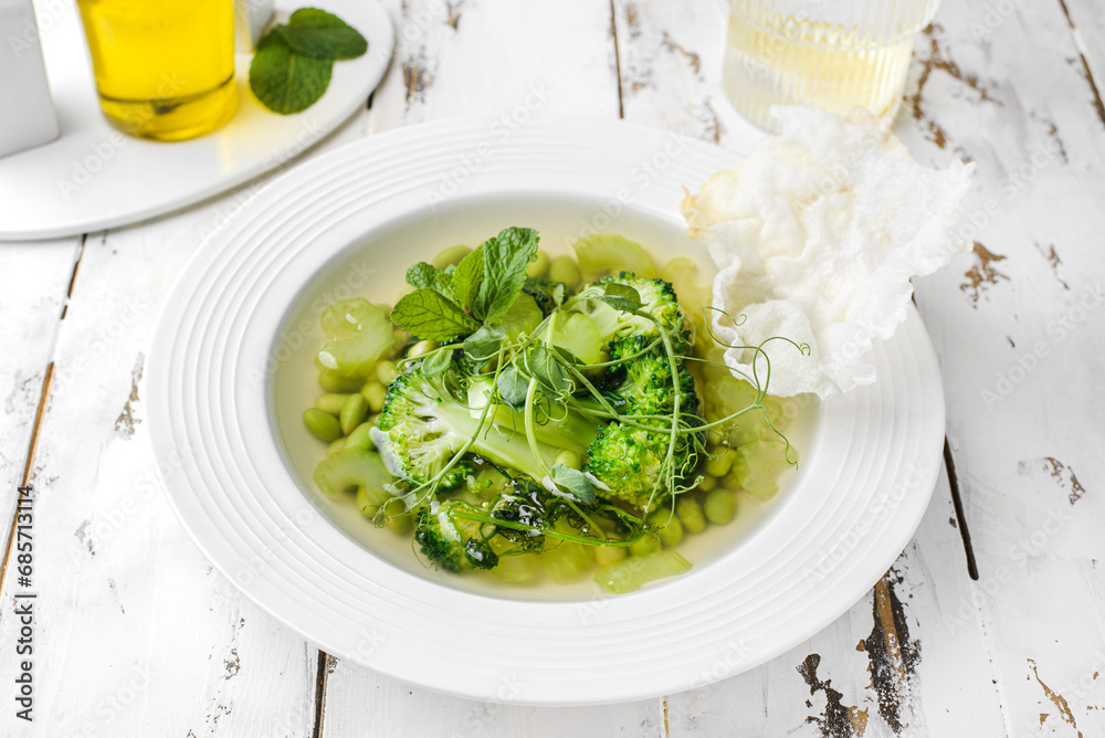 vegetable soup with broccoli and beans vegetable soup with broccoli and beans