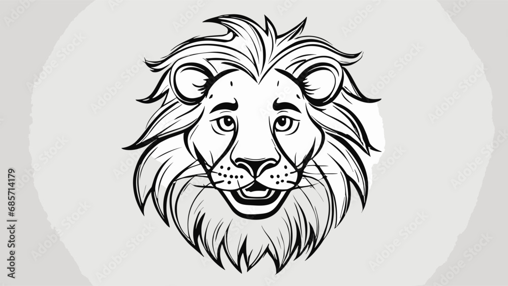 Lion cartoon character vector image. Illustration of cute lion design graphic on the white background