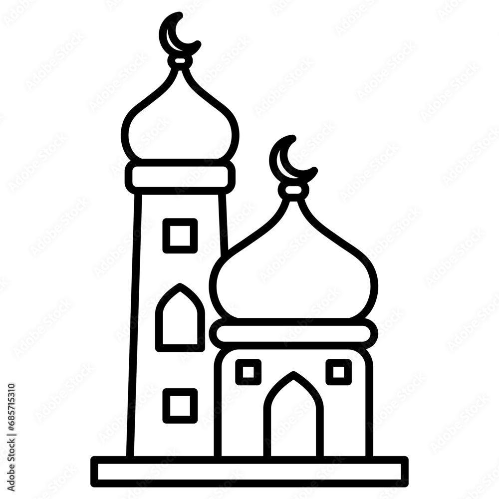 illustration of a mosque, muslim landmark illustration of a mosque, muslim landmark