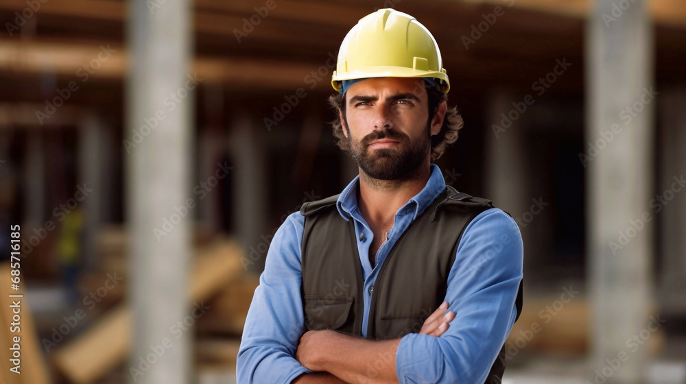 Focused Engineer at Work, Designing Future Buildings Focused Engineer at Work, Designing Future Buildings