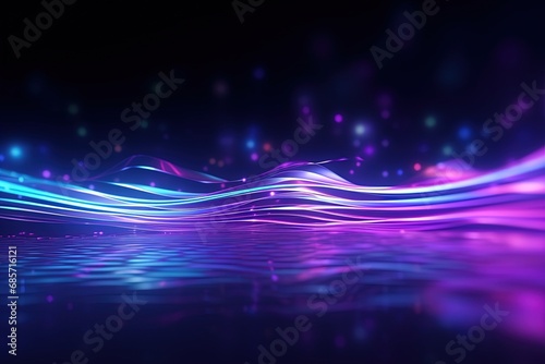 abstract futuristic background with pink blue glowing neon moving high speed wave lines and bokeh lights. Data transfer concept Fantastic wallpaper