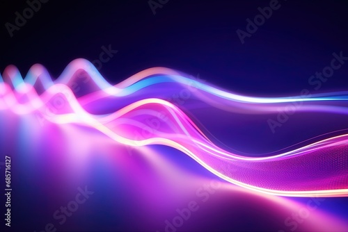 abstract futuristic background with pink blue glowing neon moving high speed wave lines and bokeh lights. Data transfer concept Fantastic wallpaper