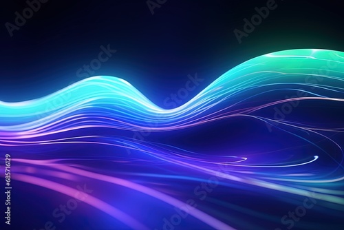 abstract futuristic background with pink blue glowing neon moving high speed wave lines and bokeh lights. Data transfer concept Fantastic wallpaper