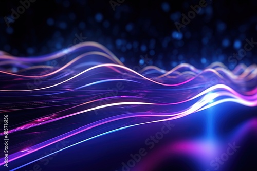 abstract futuristic background with pink blue glowing neon moving high speed wave lines and bokeh lights. Data transfer concept Fantastic wallpaper