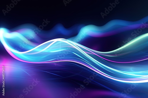 abstract futuristic background with pink blue glowing neon moving high speed wave lines and bokeh lights. Data transfer concept Fantastic wallpaper