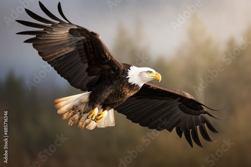 Proud American Eagle in flight