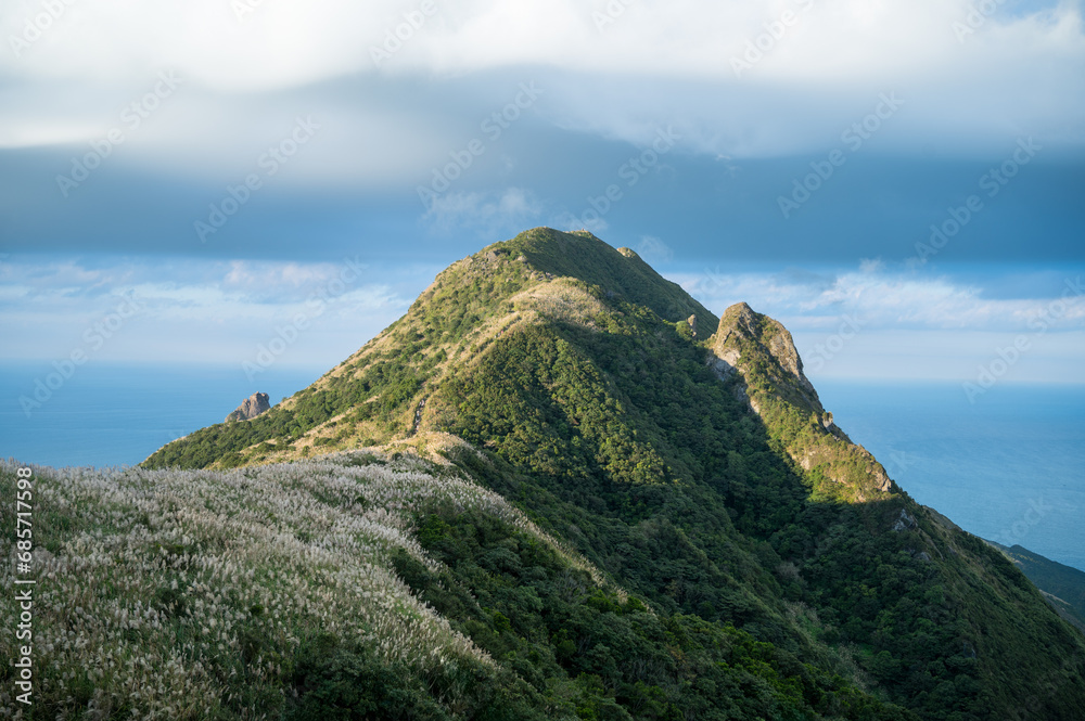 The top of the mountain is covered with white miscanthus flowers. Hiking and climbing in winter to enjoy Taiwan’s natural scenery and fresh air.