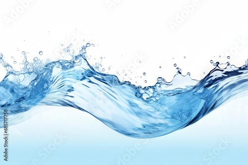 Water splash in wave shape isolated on white background
