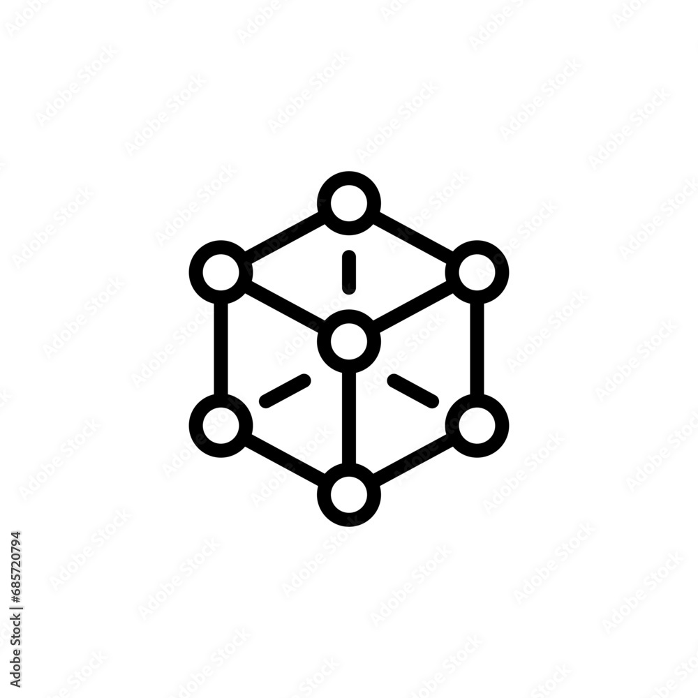 Framework icon. Simple outline style. Cloud, native, react, atom, computer technology concept. Thin line symbol. Vector illustration isolated.
