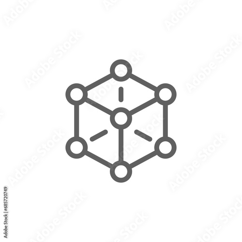 Framework icon. Simple outline style. Cloud, native, react, atom, computer technology concept. Thin line symbol. Vector illustration isolated. Editable stroke.