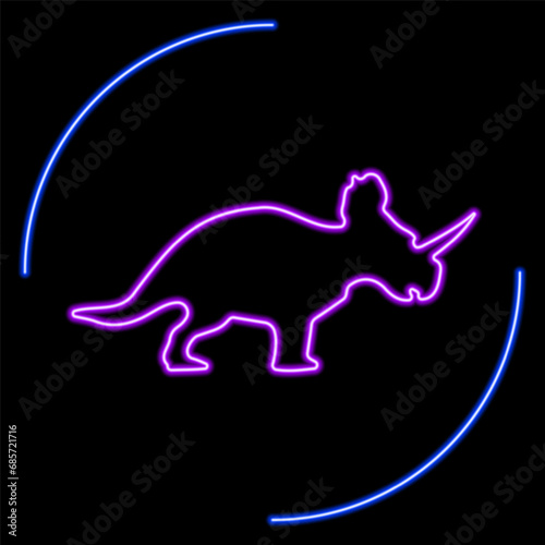 Centrosaur neon sign, modern glowing banner design, colorful modern design trends on black background. Vector illustration. photo