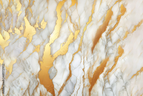 White and gold marble texture background. Abstract design. Generative AI