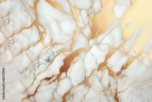 White and gold marble texture background. Abstract design. Generative AI